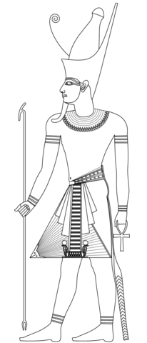 Pharaoh With Double Crown Coloring Page